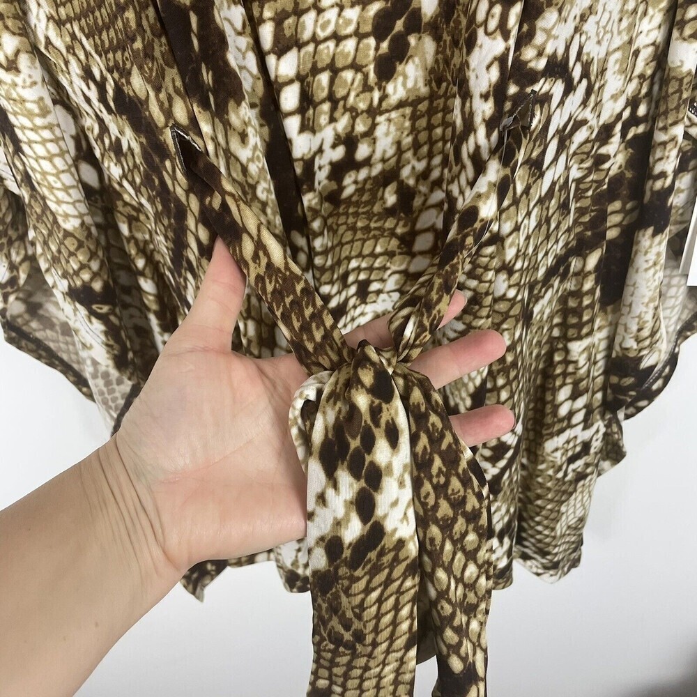 jones new‎ york 3x Blouse Animal Print Snake Print Tie Front Blouse​​​​​ - Picture 5 of 8